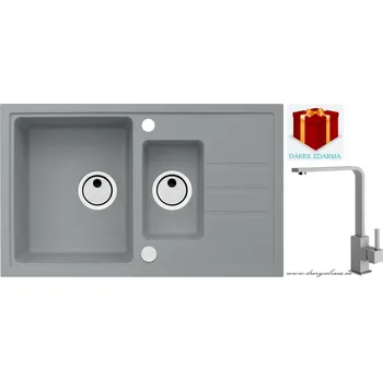 Granitový dřez Alveus SET dřez Intermezzo 70 + Afra - 81 beton + dárek (příborník, podložka na sušení nádobí nebo tekutý čistič)