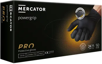 Vyšetřovací rukavice Mercator Medical Mercator Gogrip nepudrované černé 50 ks