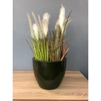 Květináč Zelené glazurované květináče Velikost: Velký