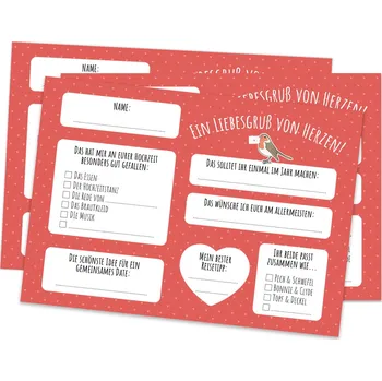 Spielehelden Svatební přání s vřelým pozdravem 50 ks. DIN A6 extra silná: 300 g/m² německy (10039759)