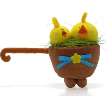 Velikonoční dekorace BD-Tova Kuřátka ve vozíčku - kreativní sada