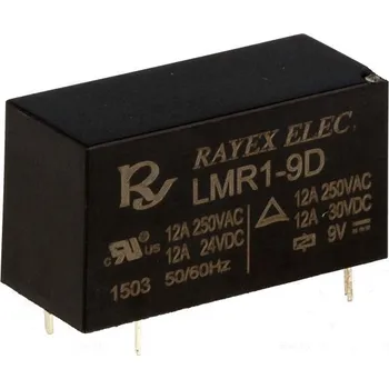 Relé RECOY/RAYEX ELECTRONICS LMR1-9D Relé elektromagnetické SPDT Ucívky:9VDC 12A/250VAC 12A/30VDC