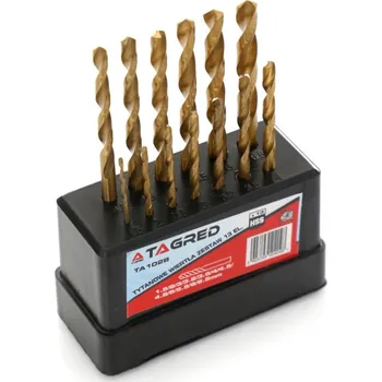 Příslušenství k vrtačce Vrtáky z rychlořezné oceli a nitridu titanu, 1,5 - 6,5 mm, sada 13 ks, Tagred TA1028