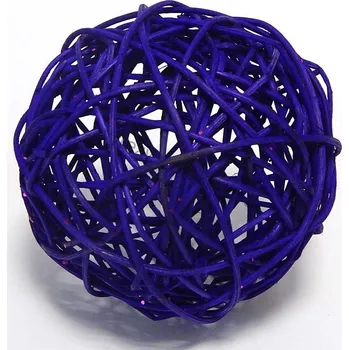 Ratanová koule modrá 10 cm balení 6 ks (Ratanová koule modrá 10 cm)