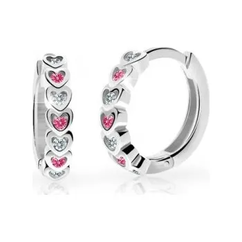 Náušnice Cutie Jewellery Dětské náušnice z bílého zlata C3340B-Malinová