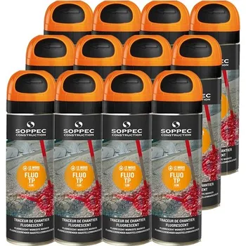 Barva ve spreji Značkovací sprej Fluo TP oranžová barva 12ks, NIVEL SYSTEM NIVFLUO-ORANGE