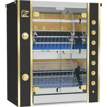 Zahradní gril Gril plynový Rotisol Millenium 975-5MLG, černý s mosaznými prvky