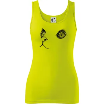 Dámské tričko Kočičí oči černé - Dámské tílko - 2XL ( Limetková )