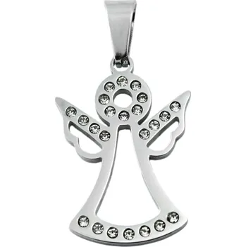 Přívěsek Dámský přívěsek anděl z chirurgické oceli se zirkony S11298060