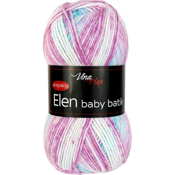 Vlna Hep Příze Elen baby batik 5113 - bílá, odstíny růžové