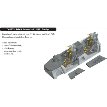Plastikový model Eduard 1/48 F-14A late cockpit (TAMIYA)