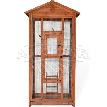 Voliéra pro ptáky - velikost L - masivní dřevo, 83 x 60 x 160 cm