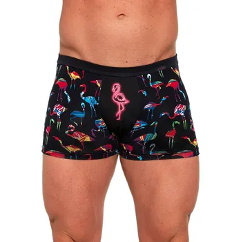 Boxerky Boxerky Cornette Tatoo 280/205 Flamingo S Černá