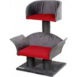 Škrábadlo a odpočívadlo pro kočky LOUNGE Deluxe, 70x42x37 cm, červené