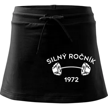 Dámská sukně Silný ročník - Letopočet 1972 - Sportovní sukně - two in one - XS ( Černá )