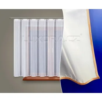 Dekorativní polštářek Voál bílý se zlatou lemovkou - 100 x 300 cm