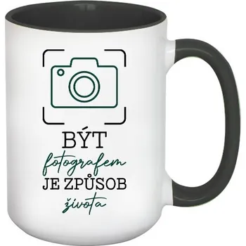 Hrnek velký barevný s potiskem Být fotografem je způsob života