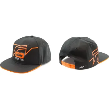 Kšiltovka Pánská kšiltovka / čepice KTM TEAM FLAT CAP OS ČERNÁ/ORANŽOVÁ, rovný kšilt