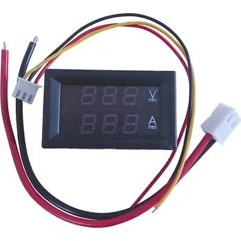 voltmetr 0-100V DC červený, ampermetr 1A modrý