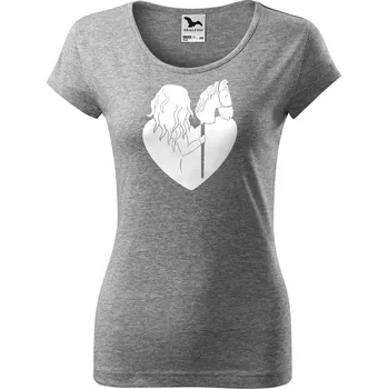 Dívčí tričko Horsezone.cz Tričko Pure Hobby Horse - logo velké Barva: Šedá, Velikost: M