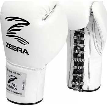 Boxerské rukavice BOXERSKÉ RUKAVICE ZEBRA PRO SIGNATURE LACE KŮŽE BÍLÉ Velikost: 10oz