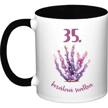 Hrnek malý barevný s potiskem Korálová svatba