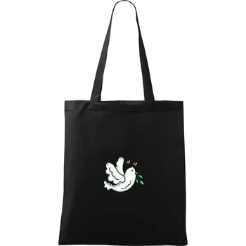 Holubice míru - make love - Taška bavlněná - 42 x 38 cm ( Černá )