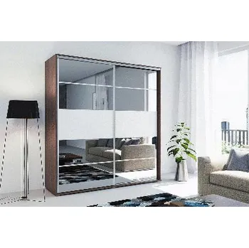 Šatní skříň Šatní skříň Ska A6 XL Barva korpusu: Bílá, Rozměry: 100 cm, Dveře: Dub - Craft zlatý