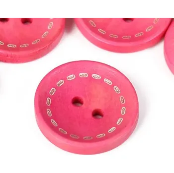 Knoflík Knoflík dřevěný 20mm, circle, růžový