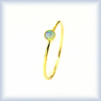 Prsten žluté zlato 49 opál