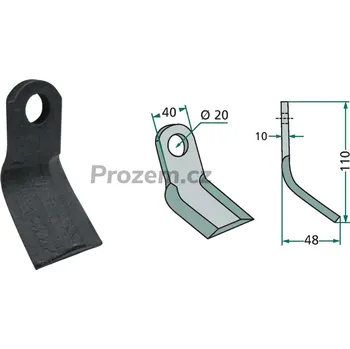 Mulčovací Y-nůž pro Sicma, 110/10/20 mm