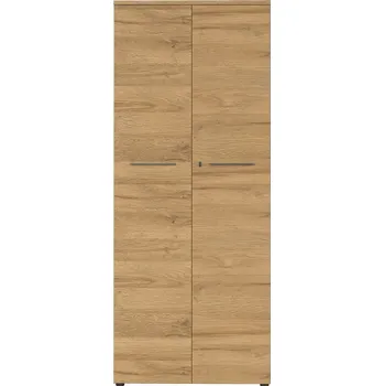 Zásuvkový kontejner Germania Grafitově šedá kancelářská skříň Agenda II. 197 x 80 cm s dubovým dekorem