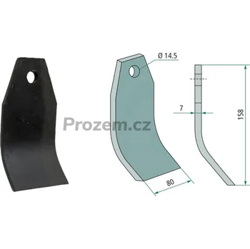 Pracovní nůž Mlátící nůž pro Nobili, 158/7/14,5 mm