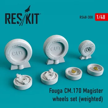 Plastikový model Reskit 1/48 Fouga CM.170 Magister wheels set (weighted)