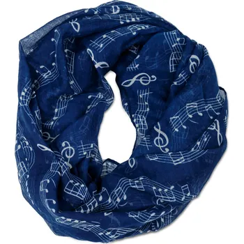 Šál s partiturou tmavě modrý tunel