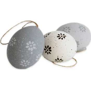 Velikonoční dekorace Vajíčka reálná 12ks/6cm šedá mix (540192)