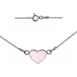 Stříbrný náramek se srdcem Crystals from Swarovski Powder Rose