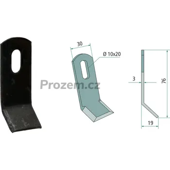 Mulčovací Y-nůž pro Fischer, 76/3/10x20 mm