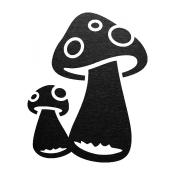 Samolepící dekorace SAMOLEPKA Houby 001 levá (63 - škrábaný kov černý) NA AUTO, NÁLEPKA, FÓLIE, POLEP, TUNING, VLASTNÍ TEXT, TISK, AUTOSAMOLEPKY.cz, POLEPY, OBRÁZEK, LOGO, SAMOLEPKY