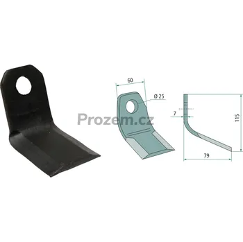 Mulčovací Y-nůž pro Röll, 115/7/25 mm