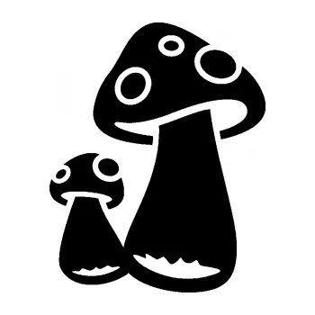 Samolepící dekorace SAMOLEPKA Houby 001 levá (01 - černá) NA AUTO, NÁLEPKA, FÓLIE, POLEP, TUNING, VLASTNÍ TEXT, TISK, AUTOSAMOLEPKY.cz, POLEPY, OBRÁZEK, LOGO, SAMOLEPKY