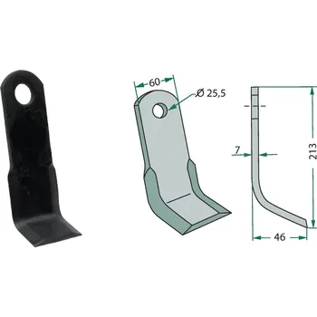Mulčovací Y-nůž pro Lagarde, 213/7/25,5 mm