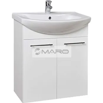 Koupelnový nábytek Krajcar KZ-Zenon Skříňka se 2 dvířky s umyvadlem 65 x 46 cm, závěsná, bílá, KZ65.1.1