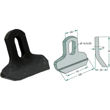 Mulčovací nůž pro Kuhn, JX135698, 81/10/14,5x30 mm