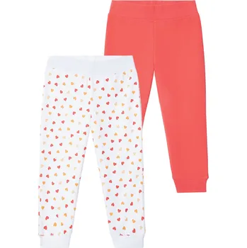 lupilu® Dívčí tepláky, 2 kusy (86/92, korálová/bílá)
