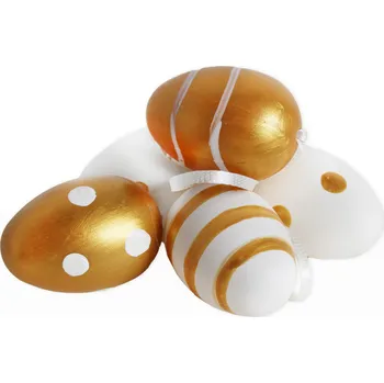 Velikonoční dekorace Vajíčka závěs pvc 12ks/6cm zlatá (539783)