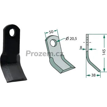 Mulčovací Y-nůž pro Cosma, 145/8/20,5 mm
