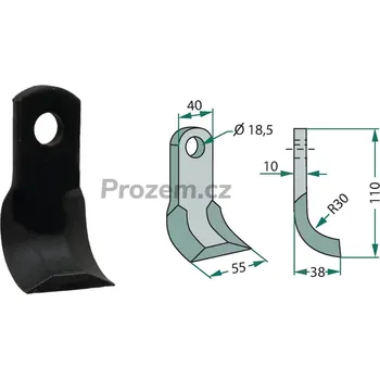Mulčovací Y-nůž pro Dragone, 110/10/18,5 mm