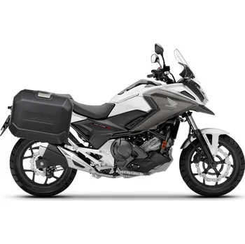 Zavazadlo na motocykl Kompletní sada bočních černých hliníkových kufrů SHAD TERRA BLACK 47L/47L , včetně montážní sady SHAD HONDA NC 750 X