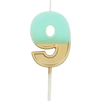 Party dekorace Folat SVÍČKA číslice 9 světle modrá